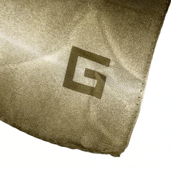 Auth GUCCI - Khaki White Silk Scarf - Picture 3 of 4